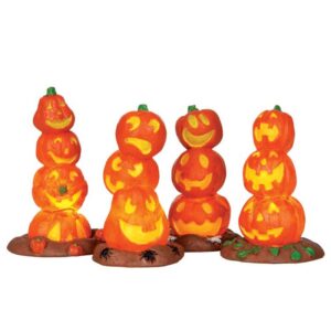 Lemax Light-Up Pumpkin Stack (Set of 4)