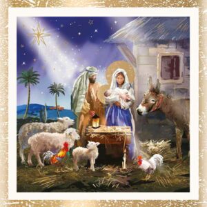 Ling Design Charity Christmas Cards - Around The Manger (Pack of 6)