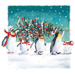 Ling Design Small Premium Cards - Christmas Penguins (Pack of 10)