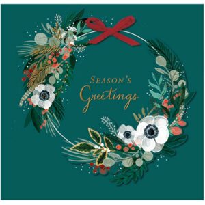 Ling Design Luxury Christmas Cards - Festive Wreath (Pack of 5)