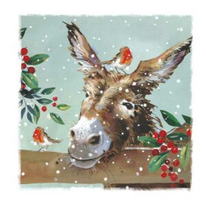 Ling Design Charity Christmas Cards - Donkey & Robin (Pack of 6)