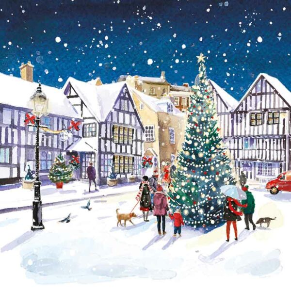 Ling Design Small Deluxe Cards - Festive Town Scenes (Pack of 12)