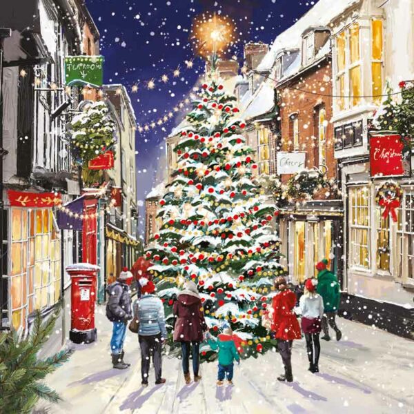 Ling Design Small Deluxe Cards - Festive Town Scenes (Pack of 12)