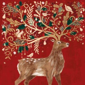 Ling Design Large Premium Cards - Ornate Stag (Pack of 10)