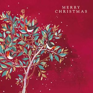 Ling Design Charity Christmas Cards - Tree and Robin (Pack of 6)
