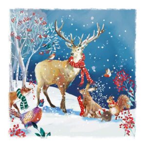 Ling Design Charity Christmas Cards - Walking Home For Christmas Stag (Pack of 6)