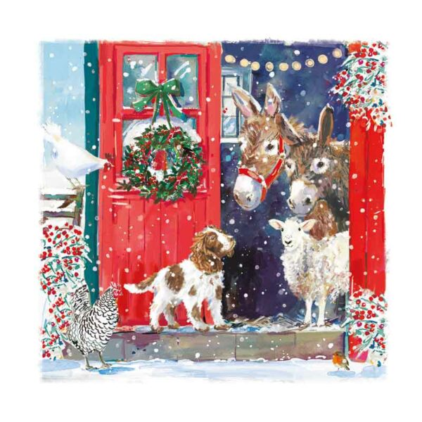 Ling Design Large Deluxe Cards - Winter On The Farm (Pack of 12)