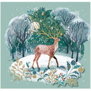Ling Design Luxury Christmas Cards - Winter Stag (Pack of 5)