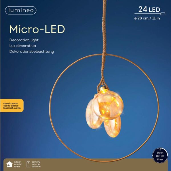 Lumineo Micro LED Hanging Hoop with Spheres