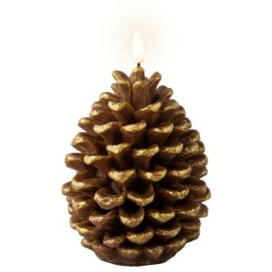 Lumineo Brown Wax LED Pinecone Candle