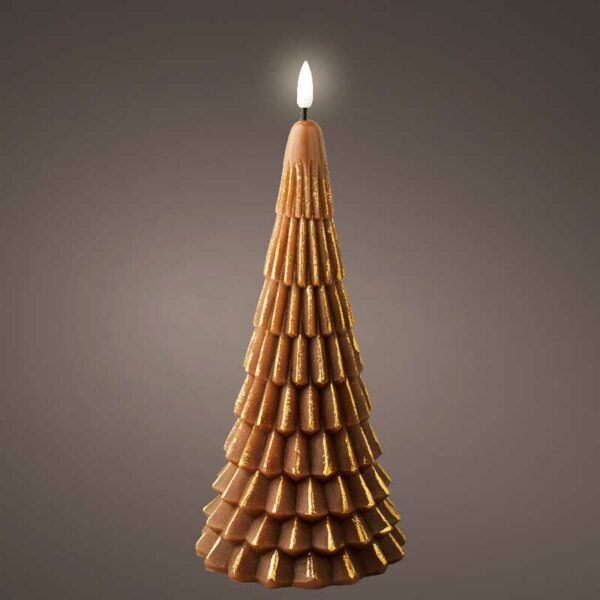 Lumineo Brown Wax LED Tree Candle