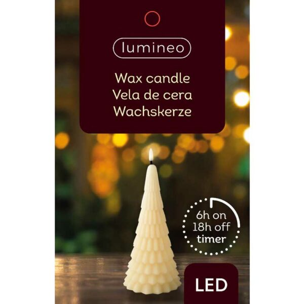 Lumineo Cream Wax LED Tree Candle