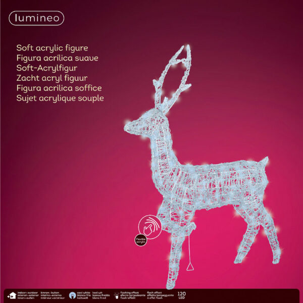 Lumineo LED Flashing Soft Acrylic Reindeer