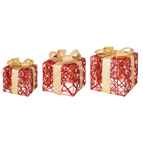 Lumineo Micro LED Battery-Operated Paper Giftboxes (Set of 3)