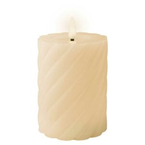 Lumineo Cream Wax LED Twisted Candle (12cm)