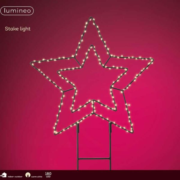 Lumineo LED Metal Star Garden Pick
