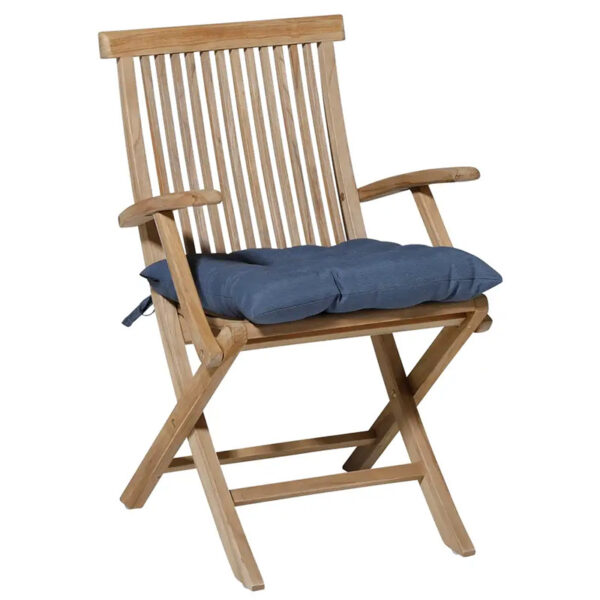 Madison Saphire Blue Panama Toscane Seat Cushion on garden chair