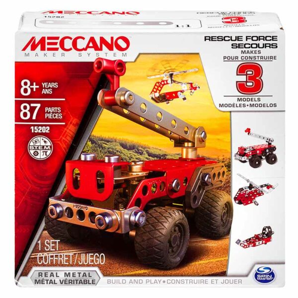 Meccano, Rescue Squad 3 Model Set, STEM Model Building Kit, Ages 8+ packshot