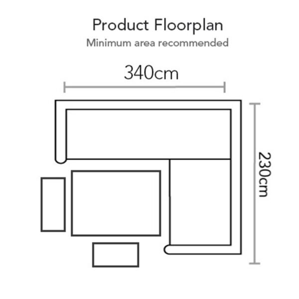 Floorplan for Supremo Leisure Melbury Rectangular Corner Modular Outdoor Sofa Set