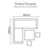 Floorplan for Supremo Leisure Melbury Mini Modular Set with Square Adjustable Table