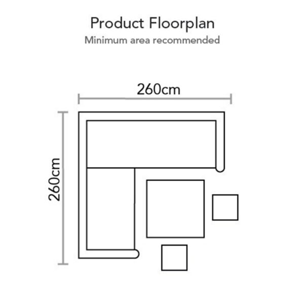 Floorplan for Supremo Leisure Melbury Mini Modular Set with Square Adjustable Table