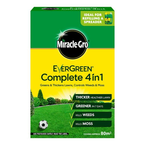 A 2.8kg Refill Carton of Miracle-Gro EverGreen Complete 4 in 1 Feed and Weedkiller.