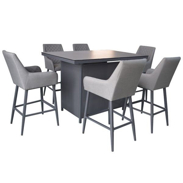 Supremo Leisure Mirfield 6 Seat Bar Set in Slate Grey with Rectangular Table shown in detail