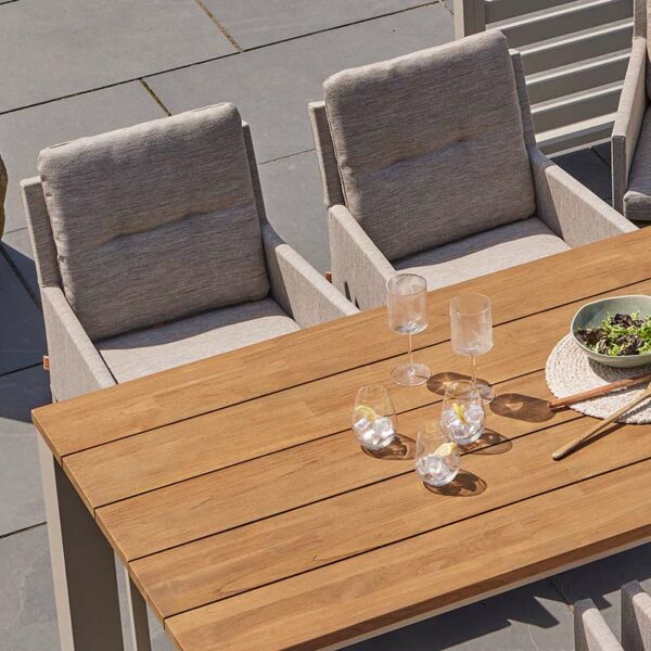 LIFE Outdoor Living Mixx 6 Seat Garden Dining Set with Rectangular Table close up