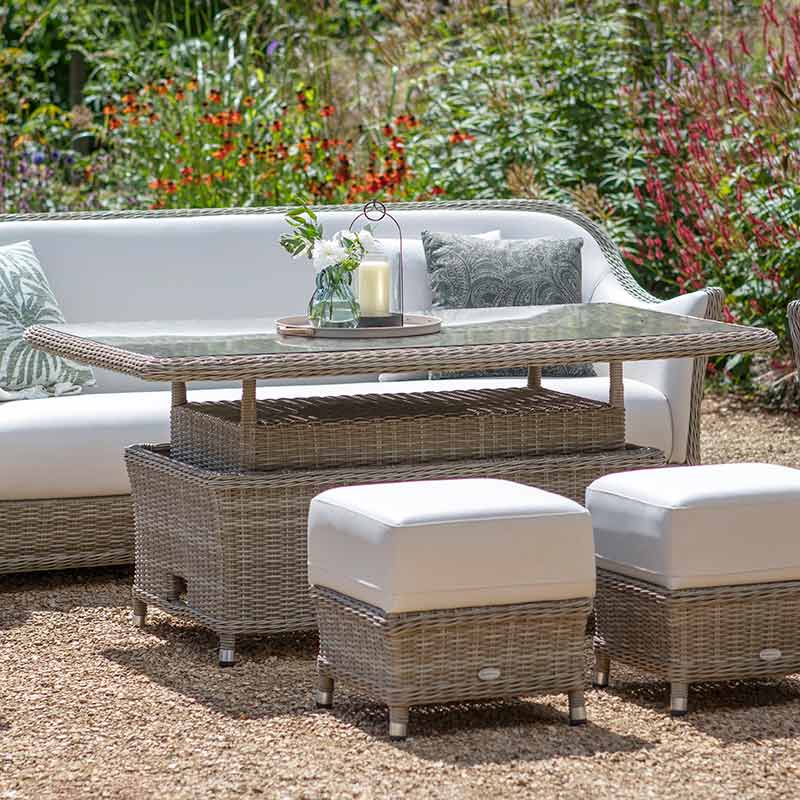 Bramblecrest Monte Carlo Outdoor Lounge Set Height Adjustable Table