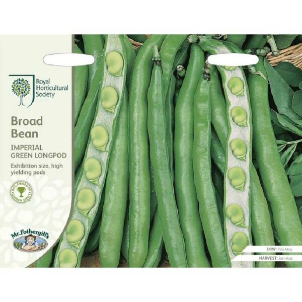 Mr Fothergill's RHS Imperial Green Longpod Broad Bean Seeds