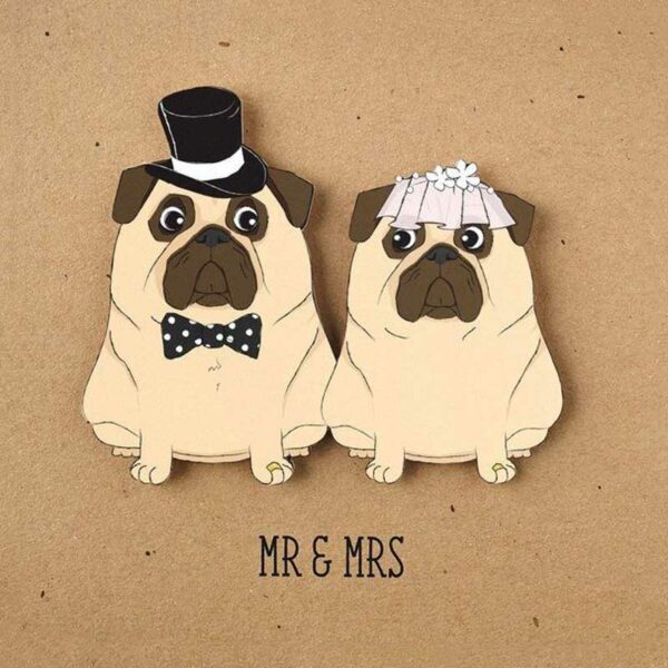 Tache Wedding Pugs Card