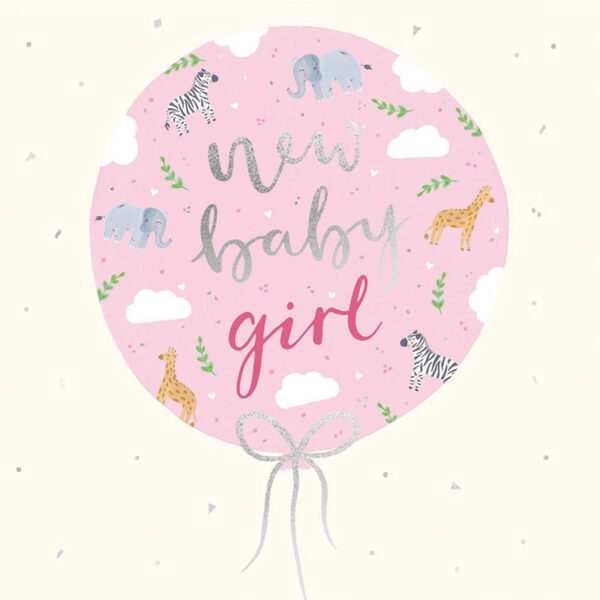 Woodmansterne New Baby Girl Balloon Card