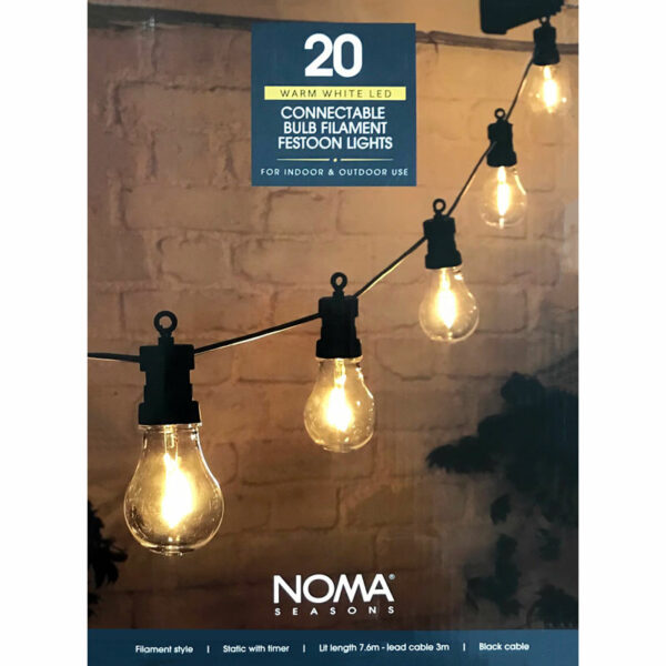 NOMA 20 Connectable Bulb Filament Festoon Lights