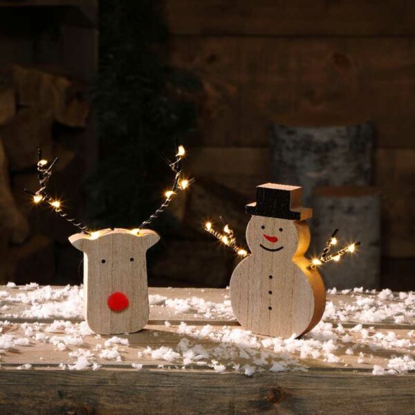 NOMA Wooden Snowman & Reindeer
