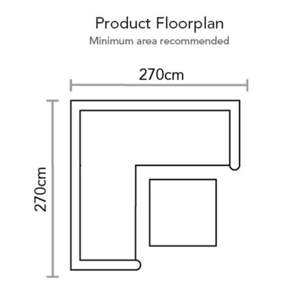 Floorplan for Supremo Leisure Oakham Mini Modular Garden Lounge Set with Square Adjustable Table