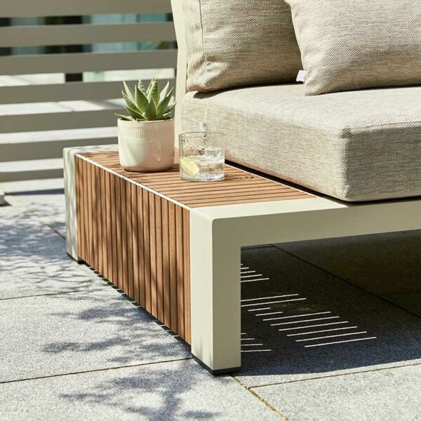 Open bench end of LIFE Outdoor Living Pullover Lounge Set in Beige