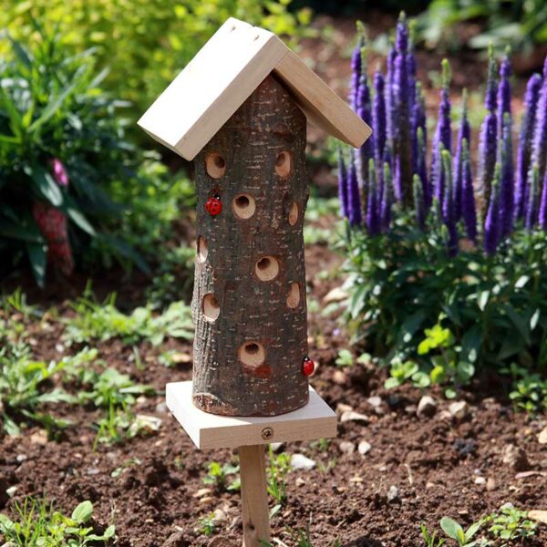 Original Ladybird Tower in flowerbed