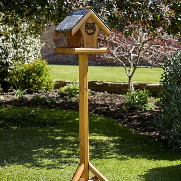 Oswald Bird Table in garden