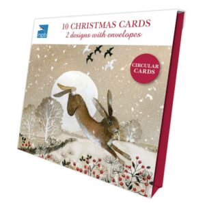 RSPB Luxury Circular Christmas Cards - Moonlit Winter (Pack of 10)