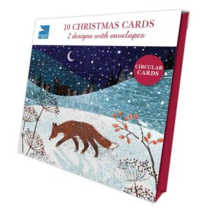 RSPB Luxury Circular Christmas Cards - Wintry Night (Pack of 10)