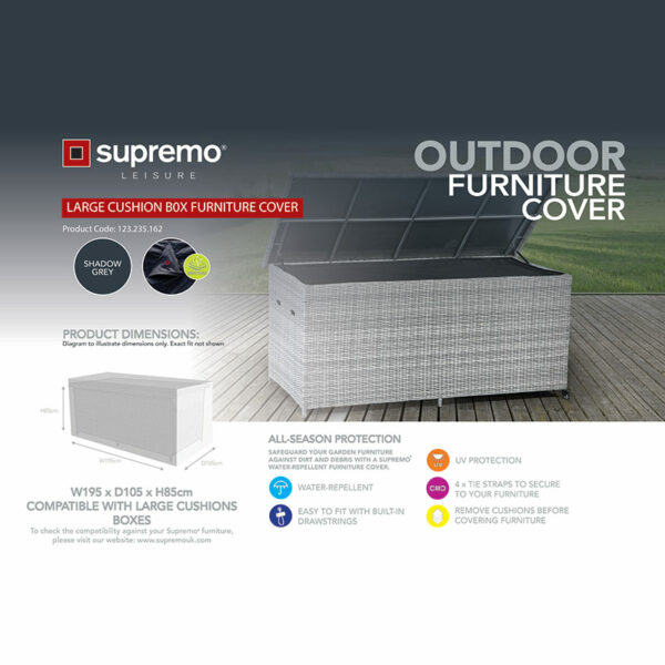 Outdoor Furniture Cover for Supremo Leisure Large Cushion Box