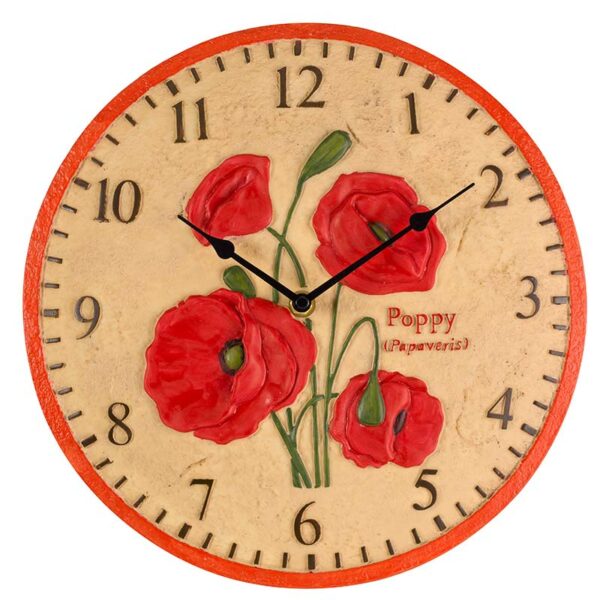 A studio cut out of the Outside In 12-Inch Poppy Wall Clock