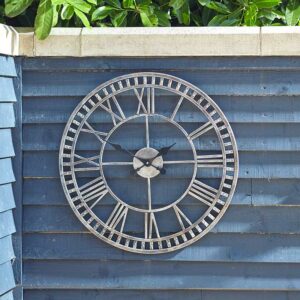 The Outside In 60cm Buxton Wall Clock L in situ outdoors