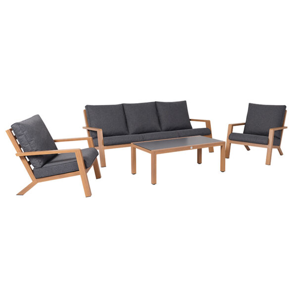 Panama Deluxe Garden Sofa Set with Charcoal Cushions