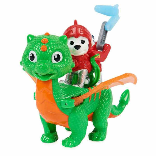 PAW Patrol, Rescue Knights Chase and Dragon Draco Action Figures Set, Ages 3+ green