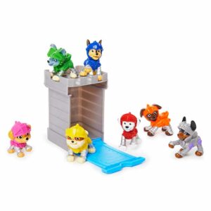 PAW Patrol, Rescue Knights 5.1cm Collectible Surprise Box Mini Figure with Castle Tower Container (Style May Vary), Ages 3+ grouped