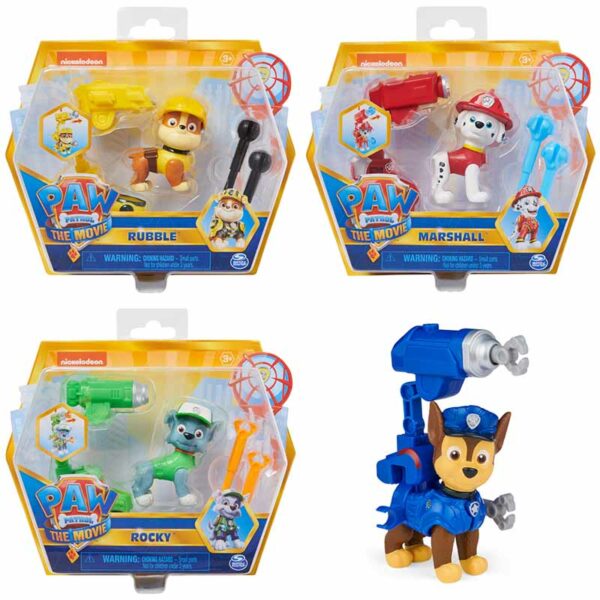 PAW Patrol, Movie Collectible Zuma Action Figure with Clip-on Backpack and 2 Projectiles, Ages 3+ group