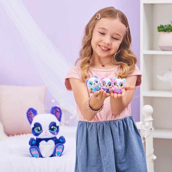 Peek-A-Roo, Interactive Panda-Roo Plush Toy with Mystery Baby and Over 150 Sounds and Actions, Ages 5+ girl holding