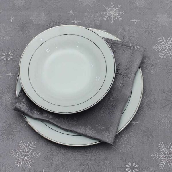 Peggy Wilkins Snow Crystal Napkins - Grey (Pack of 4)
