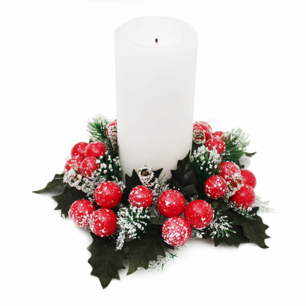 Peggy Wilkins Snowberry Candle Ring (3")